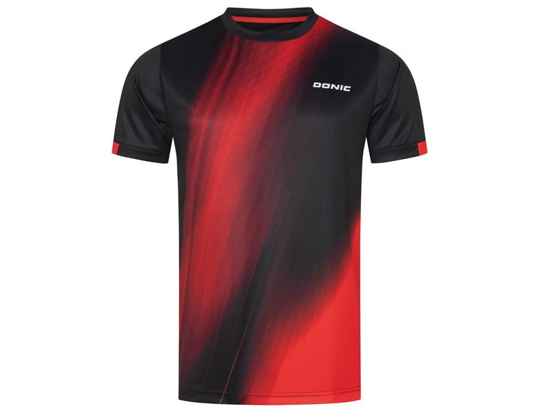 DONIC Camiseta Cream Negro-Rojo