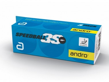 Pelota Competición ANDRO Speedball 3S*** 40+ Pack 3u. blancas - Homologadas por la ITTF