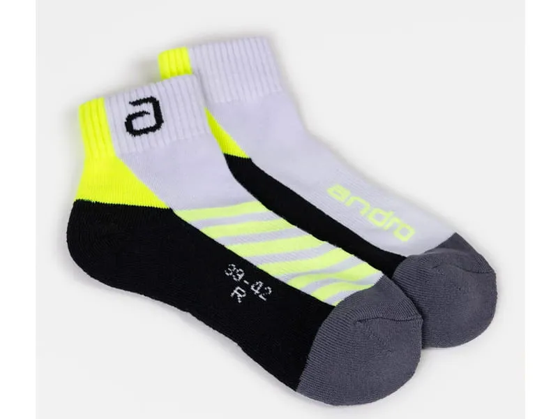 ANDRO Calcetin PACE 2.0 Blanco-Amarillo