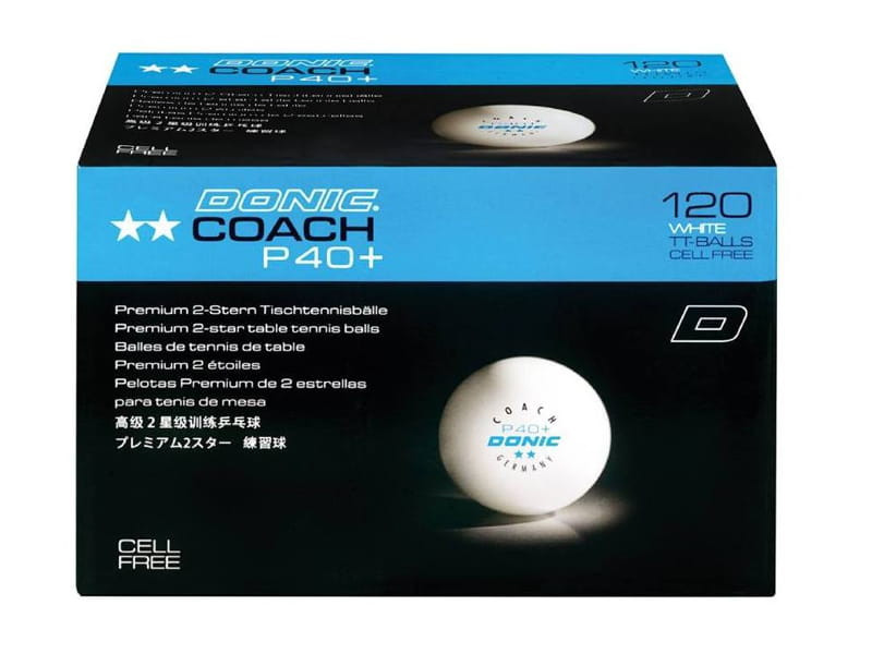DONIC P40+ Coach ** Caja 120u. blancas - calidad superior