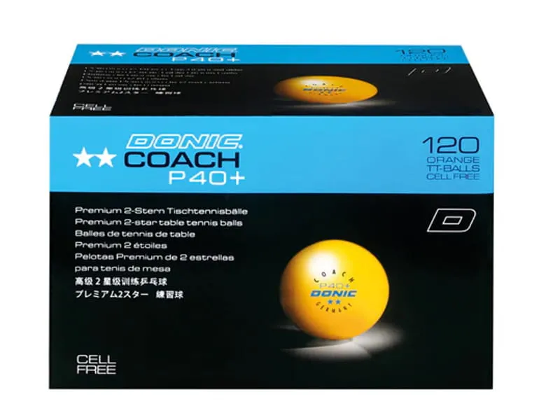 DONIC P40+ Coach ** Caja 120u. naranjas - calidad superior