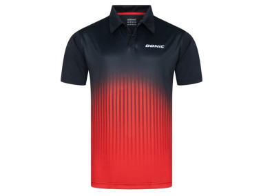 DONIC Polo NUVON Negro-Rojo