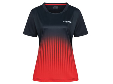 DONIC Polo NUVON LADY Negro-Rojo