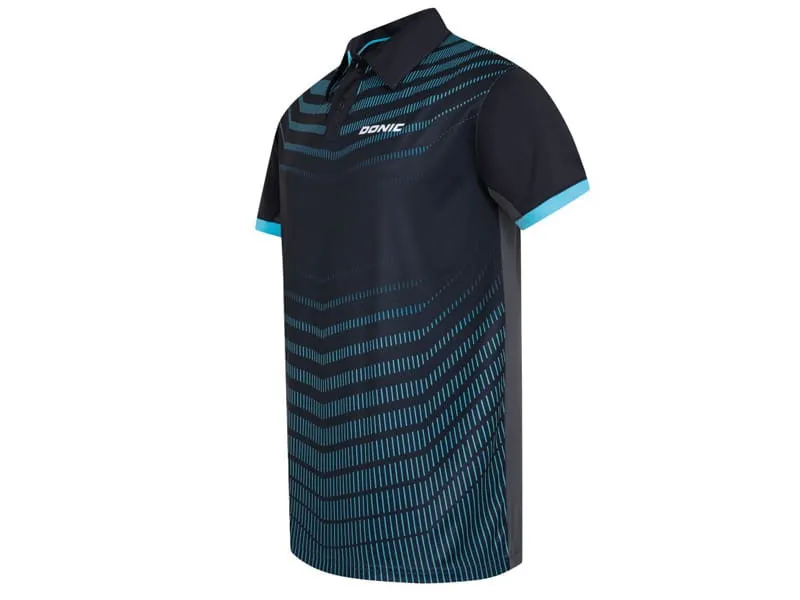 DONIC Polo KAVA Negro-Azul 2