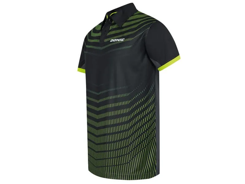 DONIC Polo KAVA Negro-Lima 2