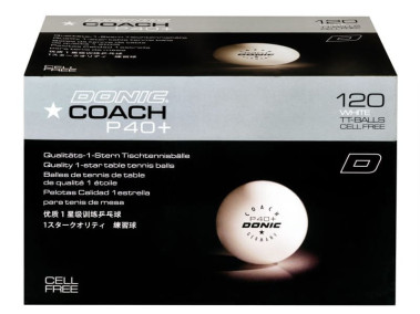 DONIC P40+ Coach * Caja 120u. pelotas entrenamiento tenis de mesa color blanco