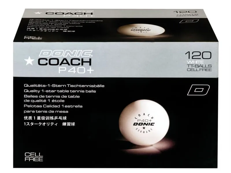 DONIC P40+ Coach * Caja 120 pelotas blancas