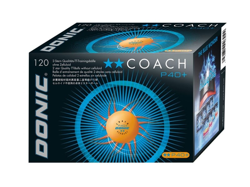 Pelota DONIC P40+ Coach ** Caja 120u. naranjas