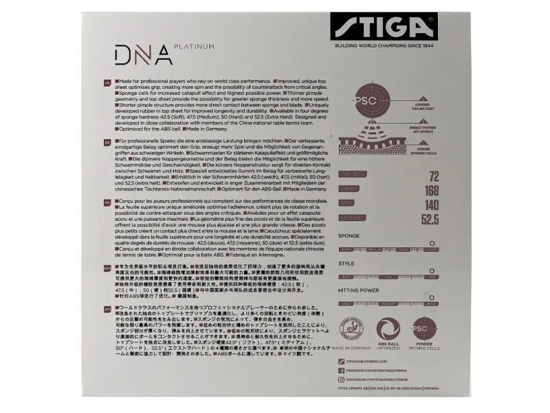 Gomas STIGA DNA Platinum XH