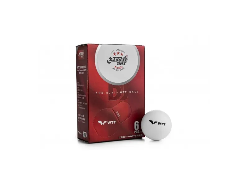 DHS DJ40+ 3*** WTT ITTF 6 Balls (seam)