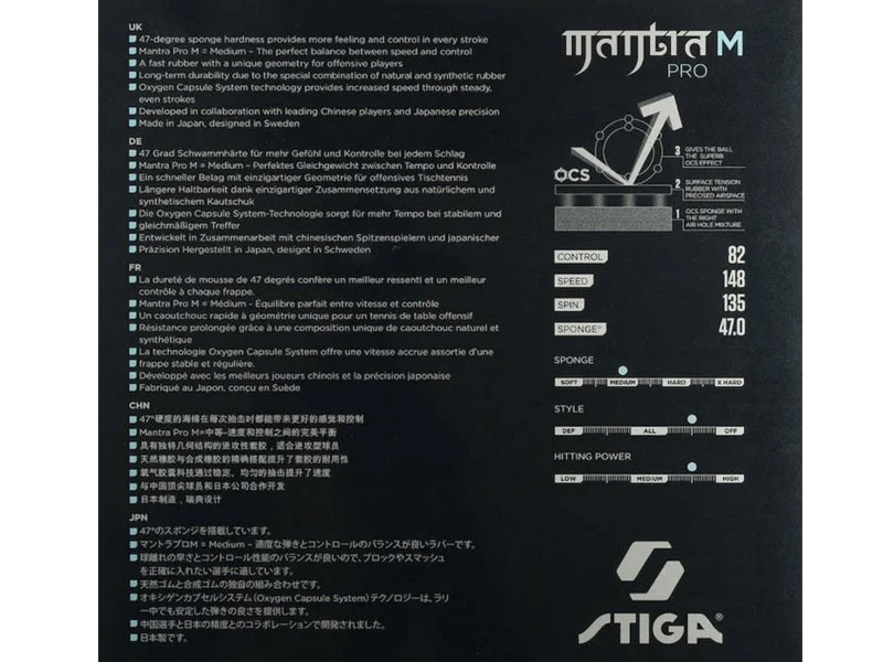 Goma de tenis de mesa STIGA Mantra Pro M