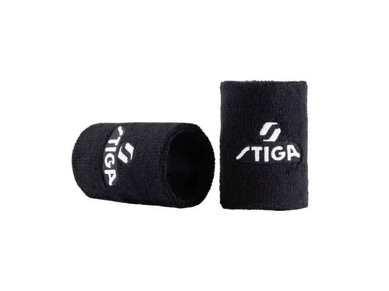 STIGA Pack de 2 Muñequeras Large, Negras