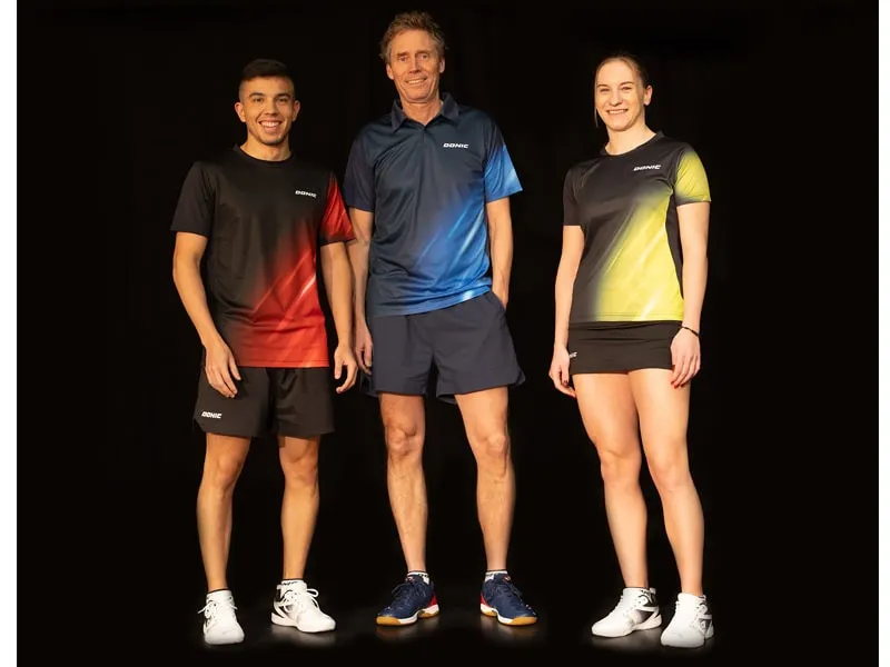 DONIC Polo FLAME Negro/Amarillo