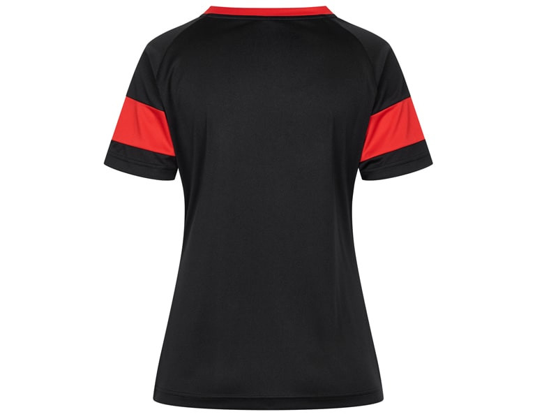 DONIC Polo Mujer NITRO Negro-Rojo2